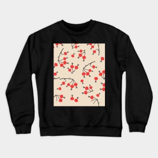 Rose Hips Branches Seamless Pattern Crewneck Sweatshirt